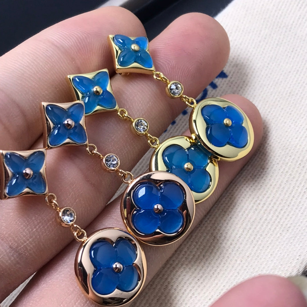 [CiCi]STAR AND SUN AGATE DIAMOND EARRINGS