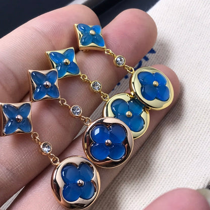 [CiCi]STAR AND SUN AGATE DIAMOND EARRINGS