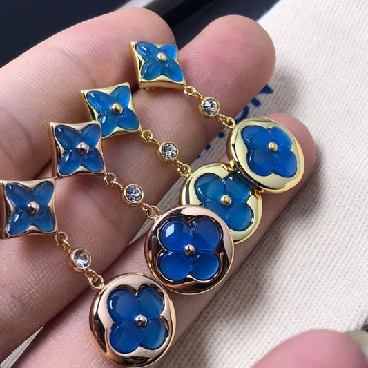 [CiCi]STAR AND SUN AGATE DIAMOND EARRINGS