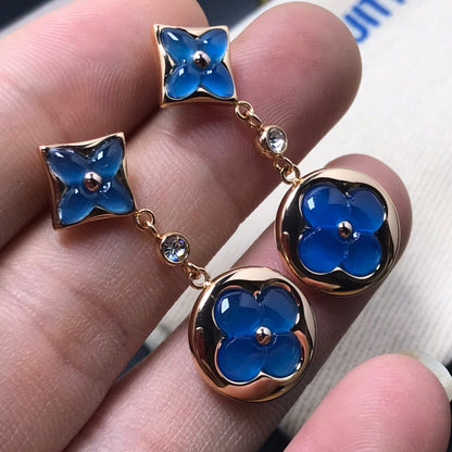 [CiCi]STAR AND SUN AGATE DIAMOND EARRINGS