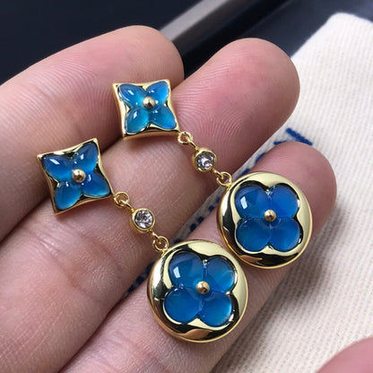 [CiCi]STAR AND SUN AGATE DIAMOND EARRINGS