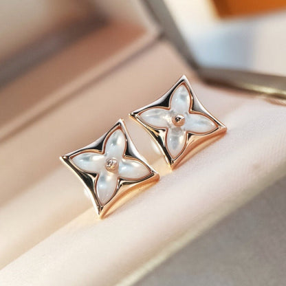 [CiCi]STAR MOP PINK GOLD EARRINGS