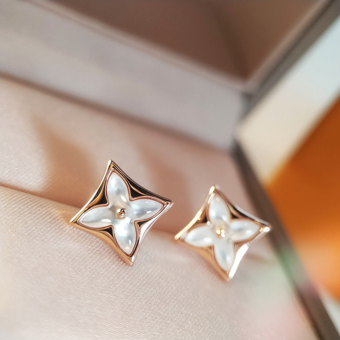 [CiCi]STAR MOP PINK GOLD EARRINGS