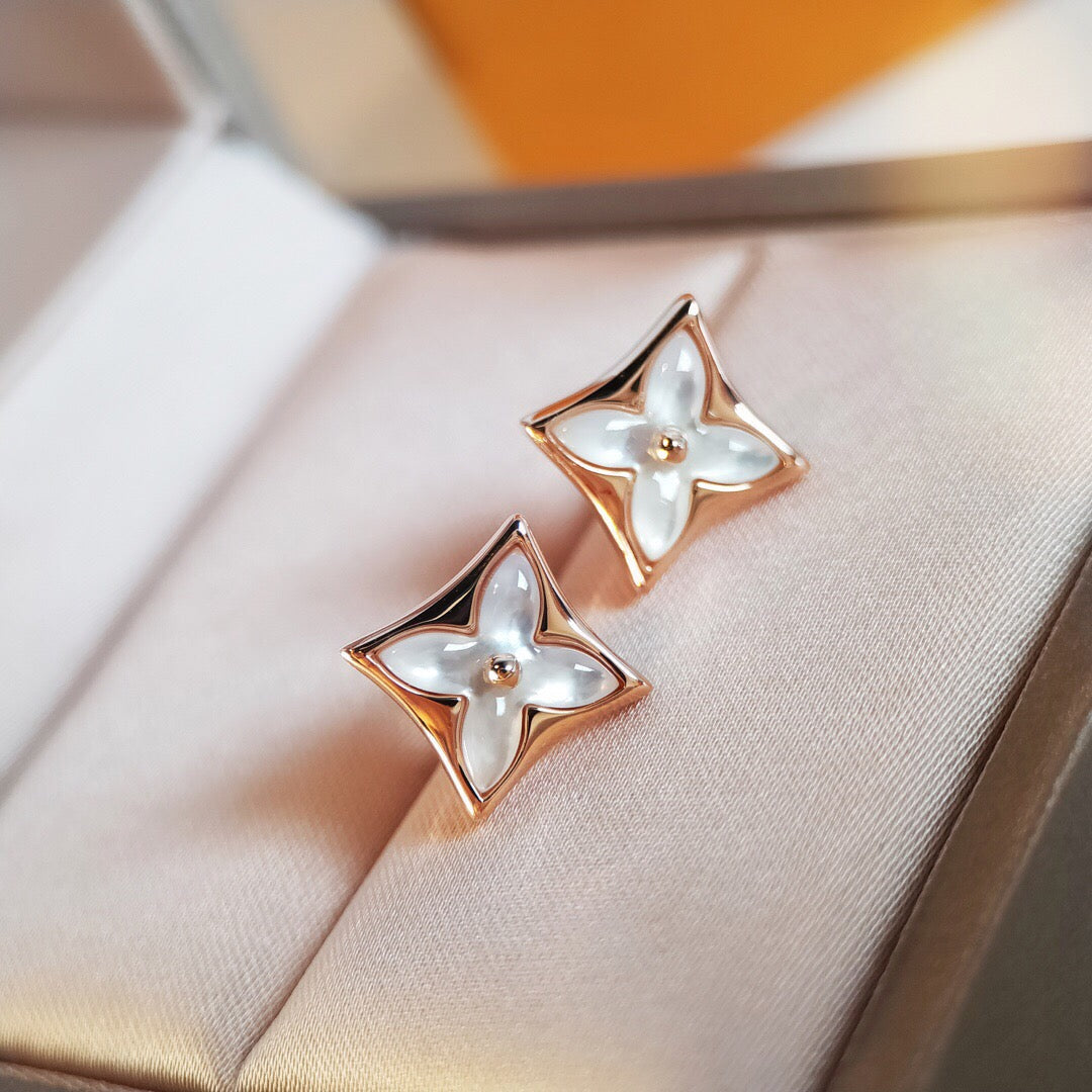 [CiCi]STAR MOP PINK GOLD EARRINGS