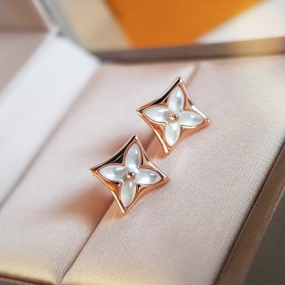 [CiCi]STAR MOP PINK GOLD EARRINGS