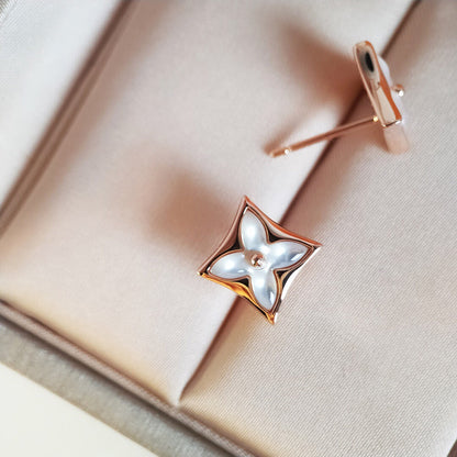 [CiCi]STAR MOP PINK GOLD EARRINGS