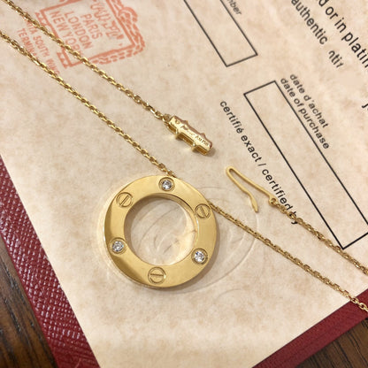 [CiCi]LOVE NECKLACE 16MM 3 DIAMONDS