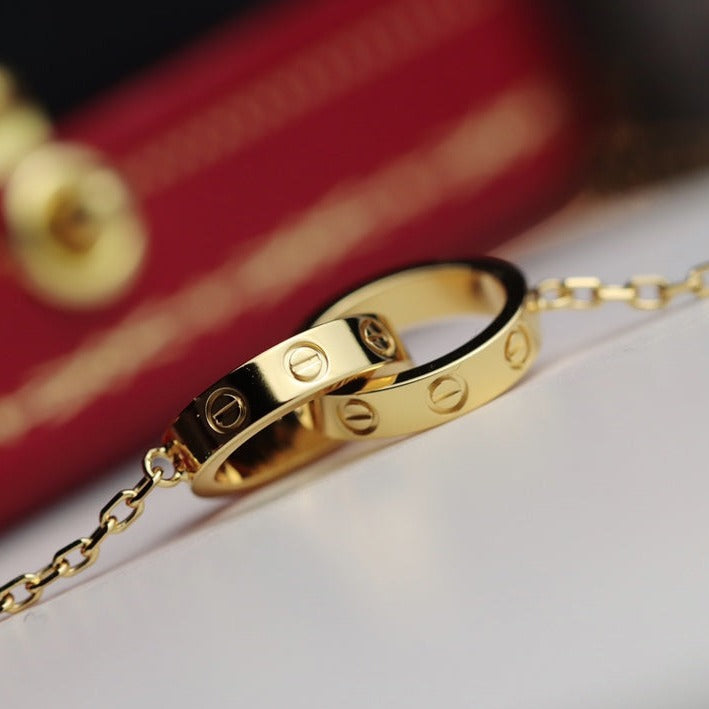 [CiCi]LIEBESKETTE DOPPELRING GOLD