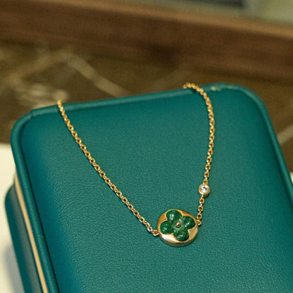 [CiCi]SUN MALACHITE 1 DIAMOND PINK GOLD BRACELET