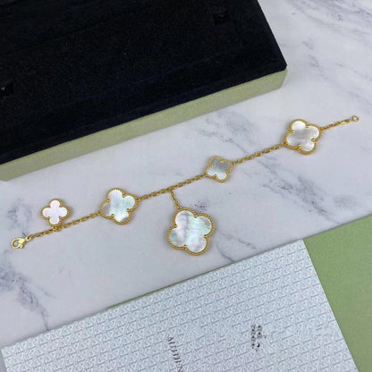 [CiCi]MAGIC CLOVER MOP GOLD BRACELET 5 MOTIFS