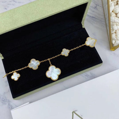 [CiCi]MAGIC CLOVER MOP GOLD BRACELET 5 MOTIFS