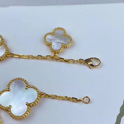 [CiCi]MAGIC CLOVER MOP GOLD BRACELET 5 MOTIFS