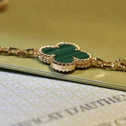 [CiCi] CLOVER 5 MOTIF MALACHITE BRACELET COLLECTION