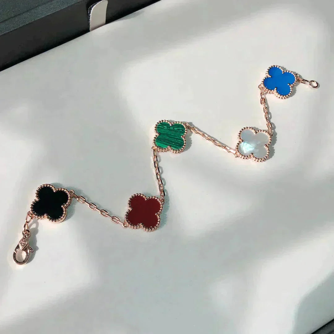 [CiCi]CLOVER 5 MOTIFS MULTICOLOR BRACELET
