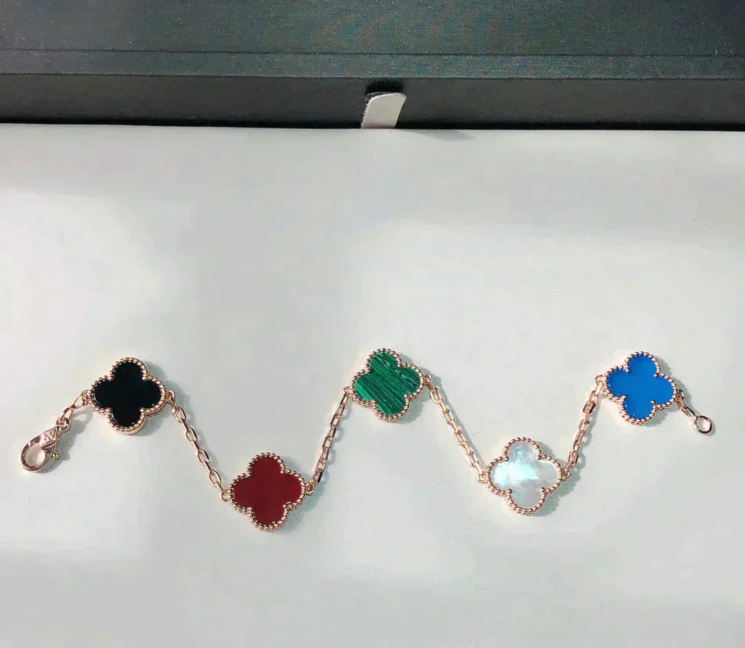 [CiCi]CLOVER 5 MOTIFS MULTICOLOR BRACELET