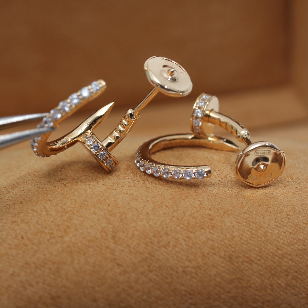 [CiCi]JUSTE EARRINGS 12.75MM PINK GOLD DIAMOND
