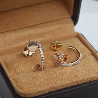 [CiCi]JUSTE EARRINGS 12.75MM PINK GOLD DIAMOND