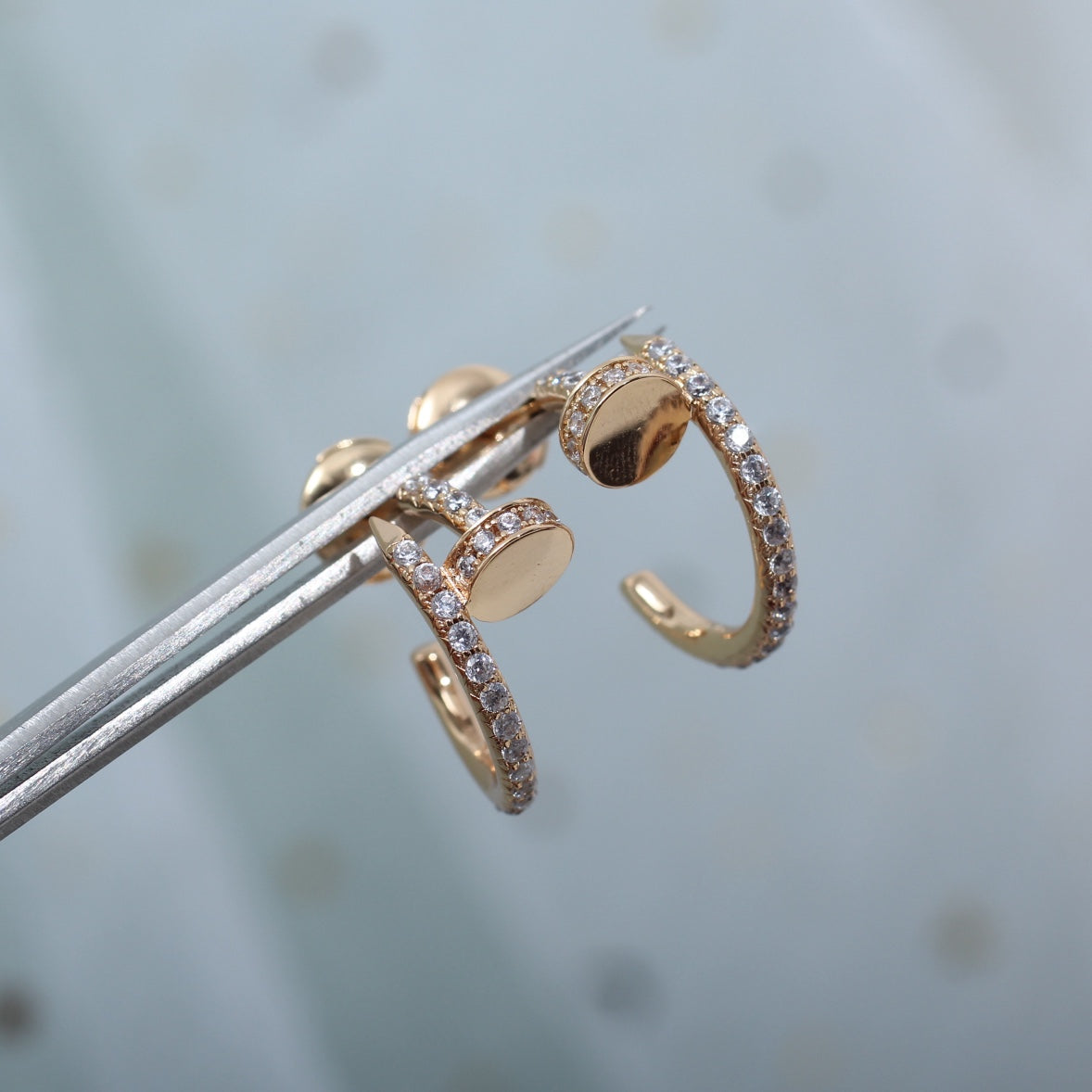 [CiCi]JUSTE EARRINGS 12.75MM PINK GOLD DIAMOND