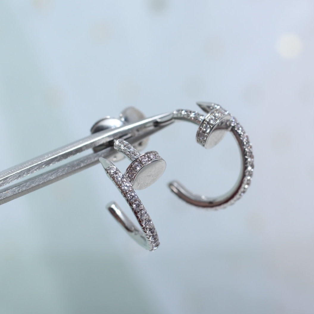 [CiCi]JUSTE EARRINGS 12.75MM SILVER DIAMOND