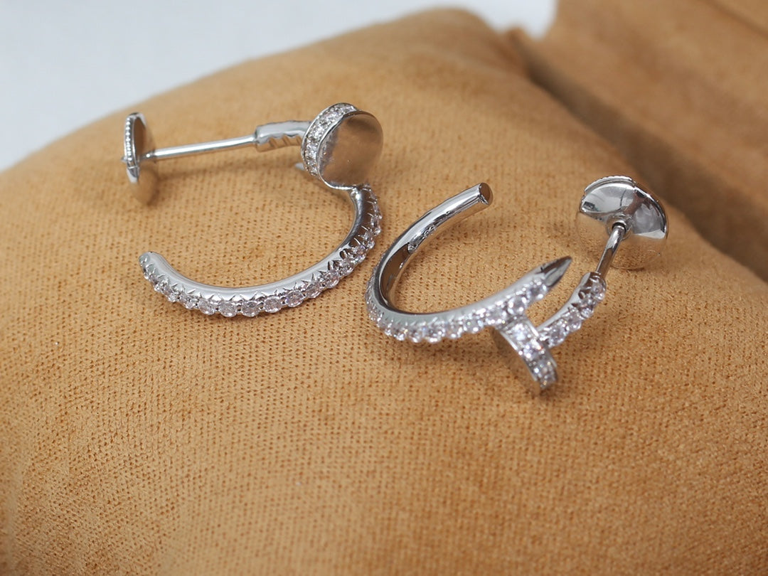 [CiCi]JUSTE EARRINGS 12.75MM SILVER DIAMOND