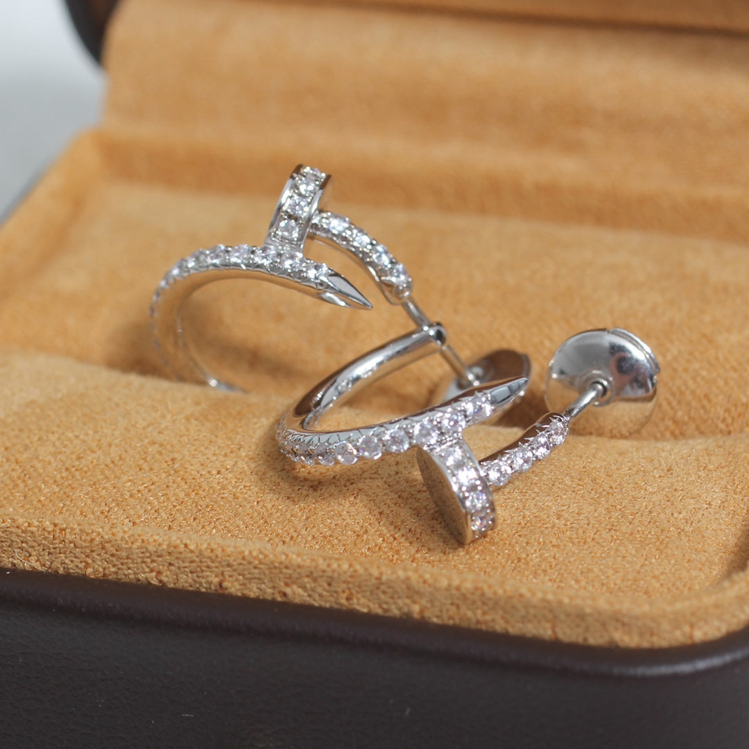 [CiCi]JUSTE EARRINGS 12.75MM SILVER DIAMOND