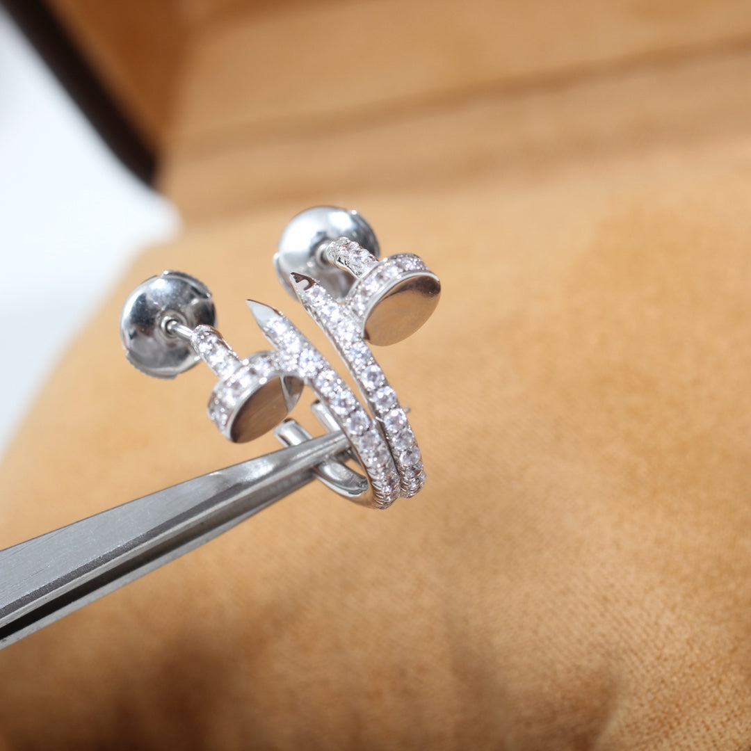 [CiCi]JUSTE EARRINGS 12.75MM SILVER DIAMOND