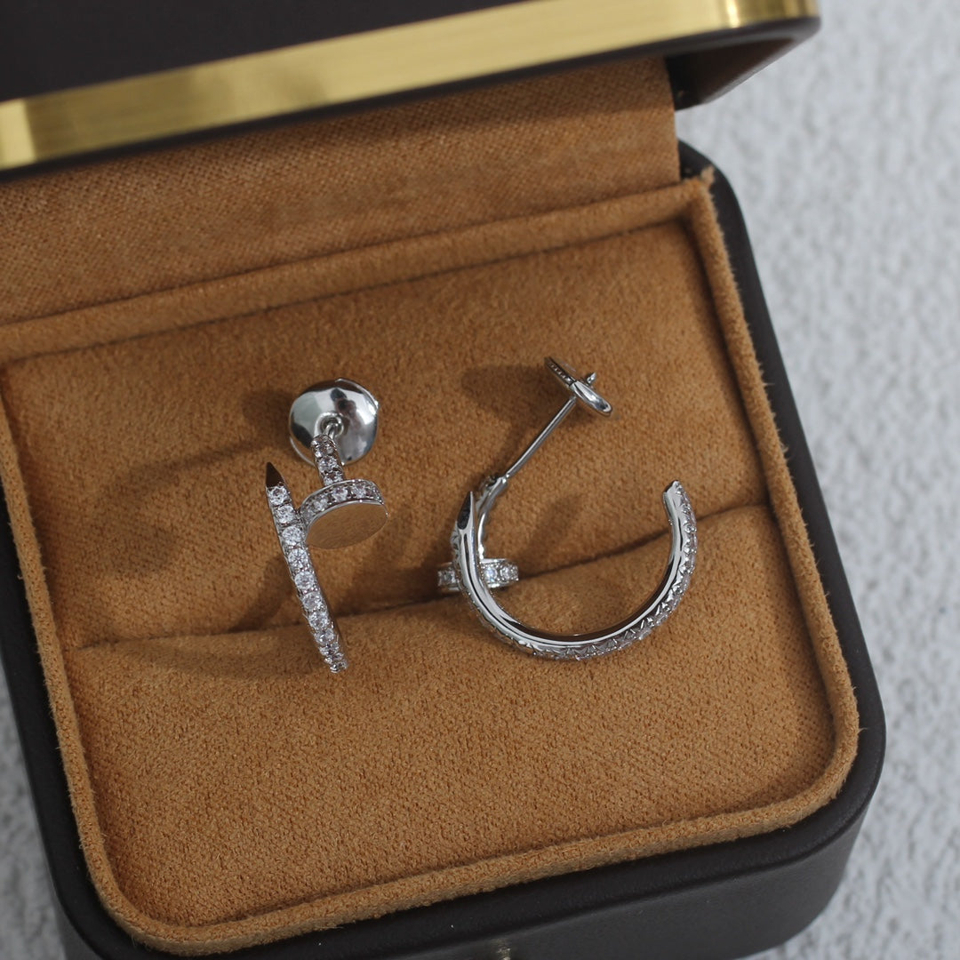 [CiCi]JUSTE EARRINGS 12.75MM SILVER DIAMOND