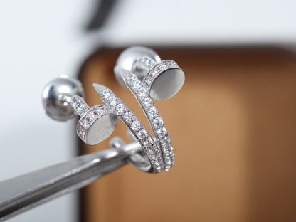 [CiCi]JUSTE EARRINGS 12.75MM SILVER DIAMOND