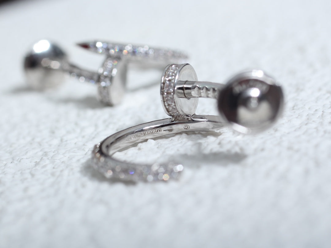 [CiCi]JUSTE EARRINGS 12.75MM SILVER DIAMOND