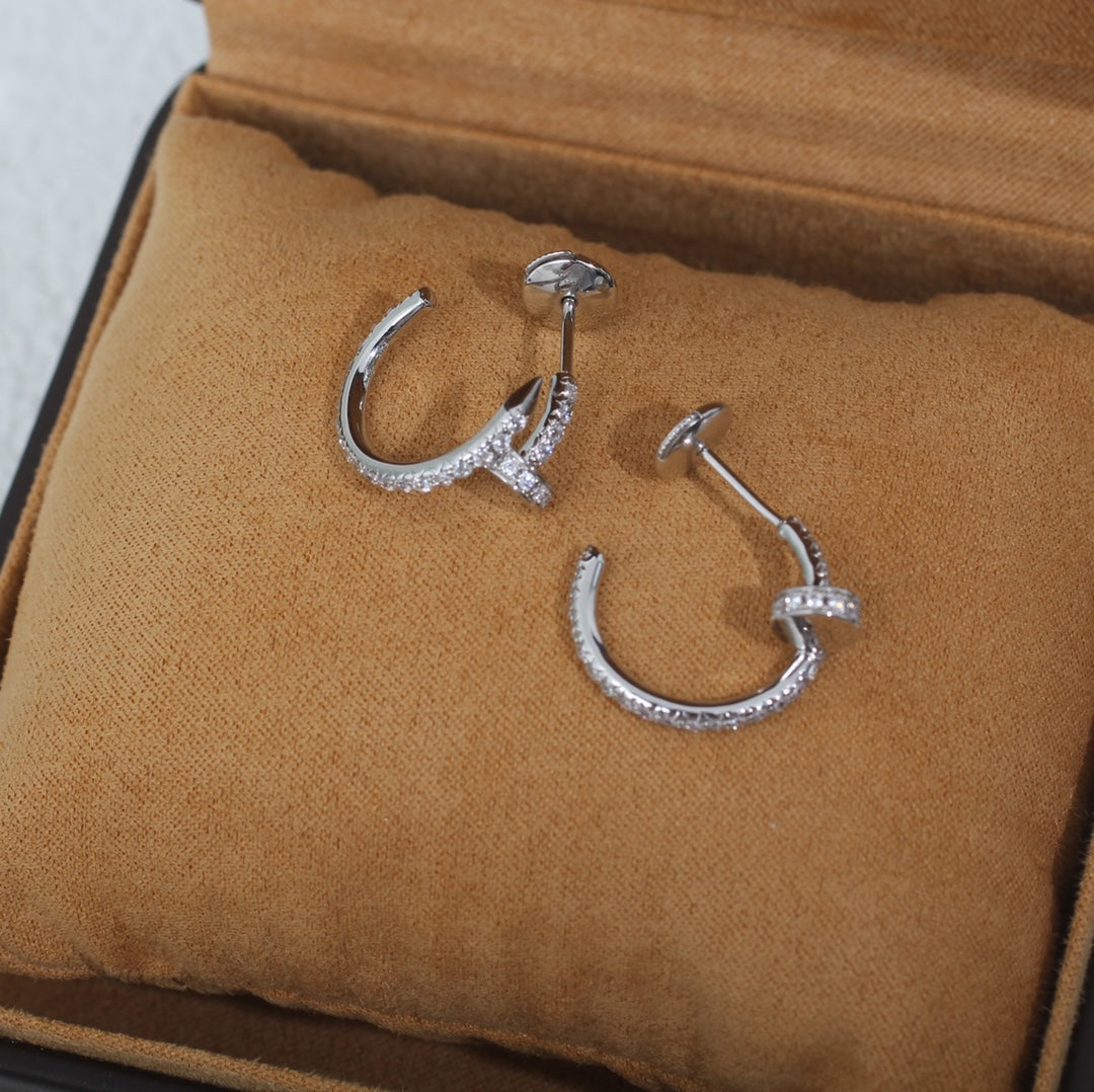 [CiCi]JUSTE EARRINGS 12.75MM SILVER DIAMOND