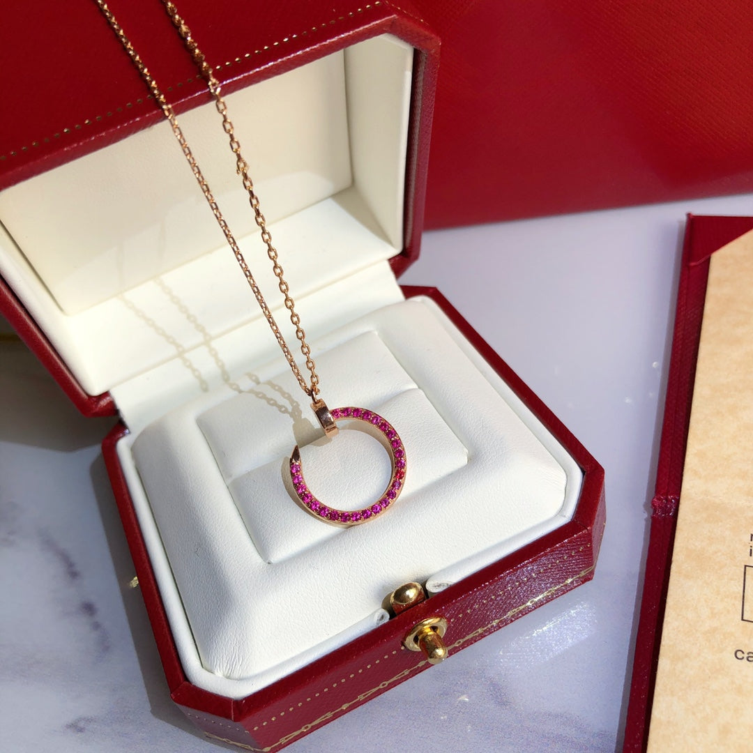 [CiCi]JUSTE NECKLACE GOLD RED DIAMONDS