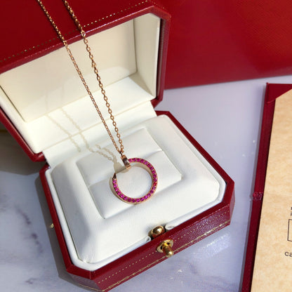 [CiCi]JUSTE NECKLACE GOLD RED DIAMONDS