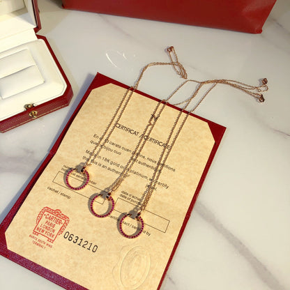 [CiCi]JUSTE NECKLACE GOLD RED DIAMONDS