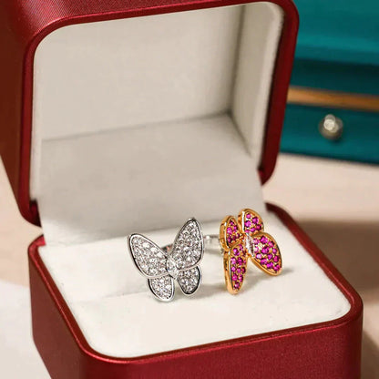 [CiCi]TWIN BUTTERFLY DIAMOND RING
