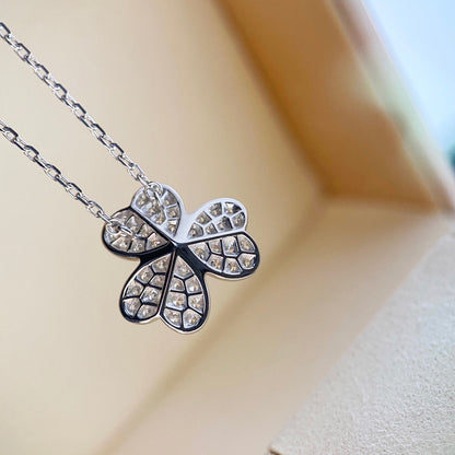 [CiCi]CLOVER DIAMOND NECKLACE SILVER
