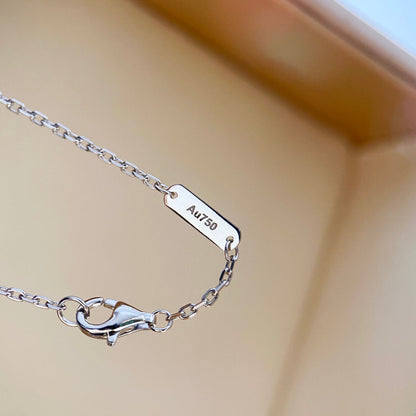 [CiCi]CLOVER DIAMOND NECKLACE SILVER