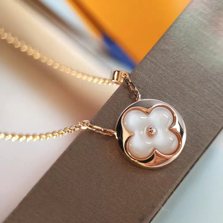[CiCi]SUN MOP GOLD 1 DIAMOND NECKLACE