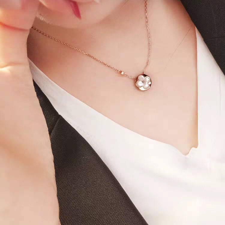 [CiCi]SUN MOP GOLD 1 DIAMOND NECKLACE