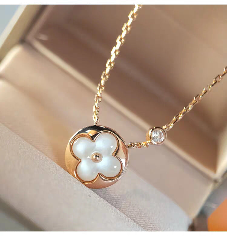 [CiCi]SUN MOP GOLD 1 DIAMOND NECKLACE