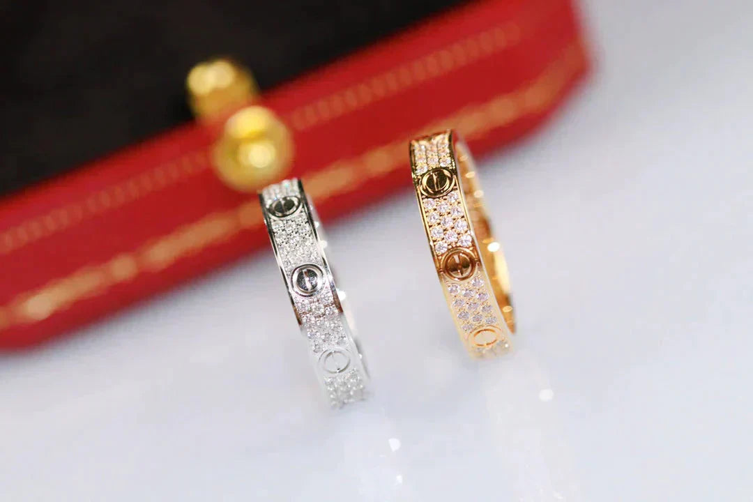[CiCi]LOVE RING 3.6MM DIAMOND PAVED