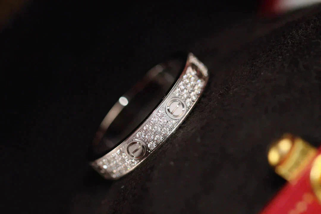 [CiCi]LOVE RING 3.6MM DIAMOND PAVED