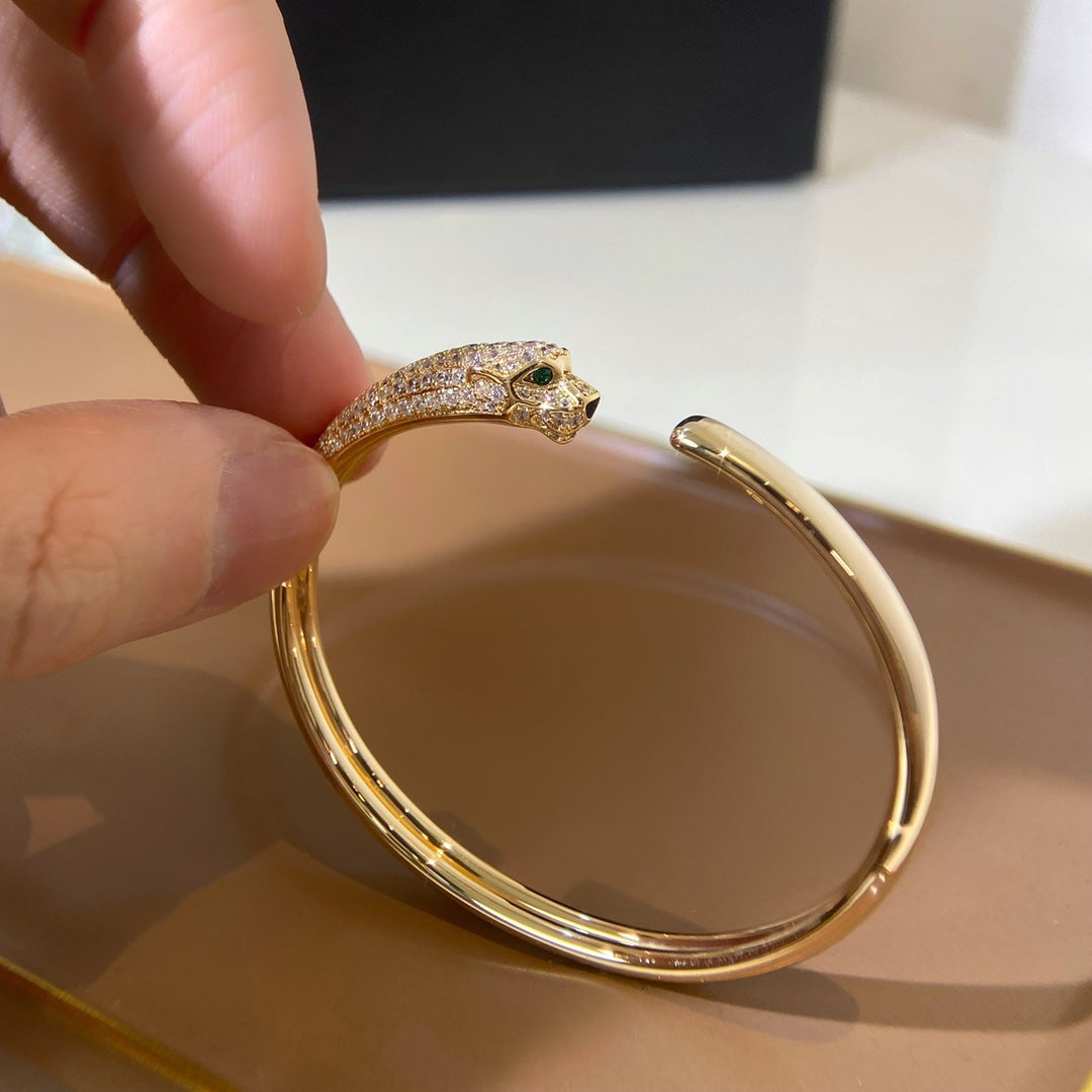 [CiCi]PANTHERE GOLD DIAMOND OPEN BRACELET