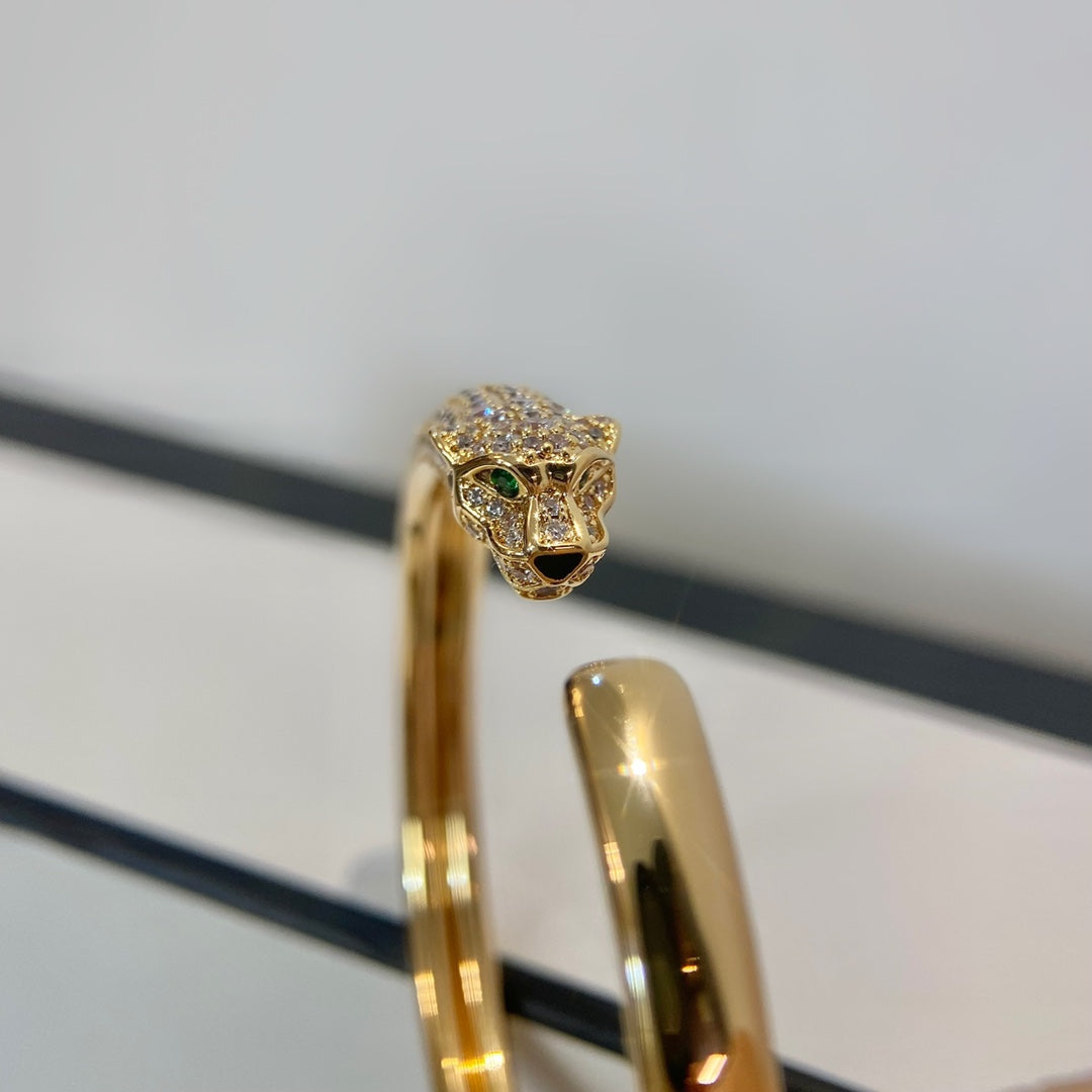 [CiCi]PANTHERE GOLD DIAMOND OPEN BRACELET
