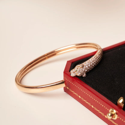 [CiCi]PANTHERE ROSE GOLD DIAMOND OPEN BRACELET