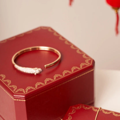 [CiCi]PANTHERE ROSE GOLD DIAMOND OPEN BRACELET