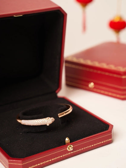 [CiCi]PANTHERE ROSE GOLD DIAMOND OPEN BRACELET