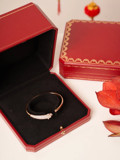 [CiCi]PANTHERE ROSE GOLD DIAMOND OPEN BRACELET