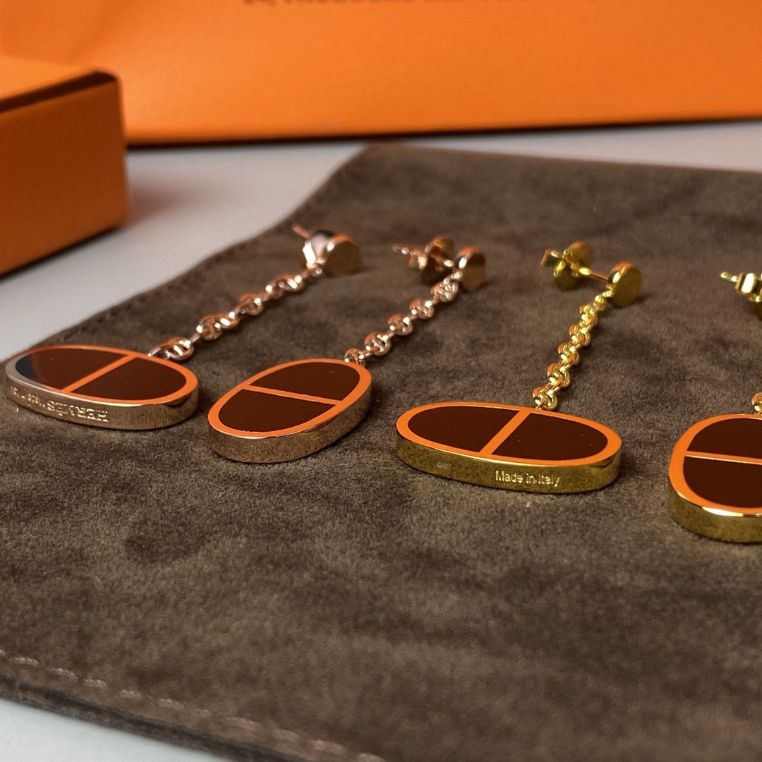 [CiCi]CHAINE VERSO BLACK CERAMIC EARRINGS