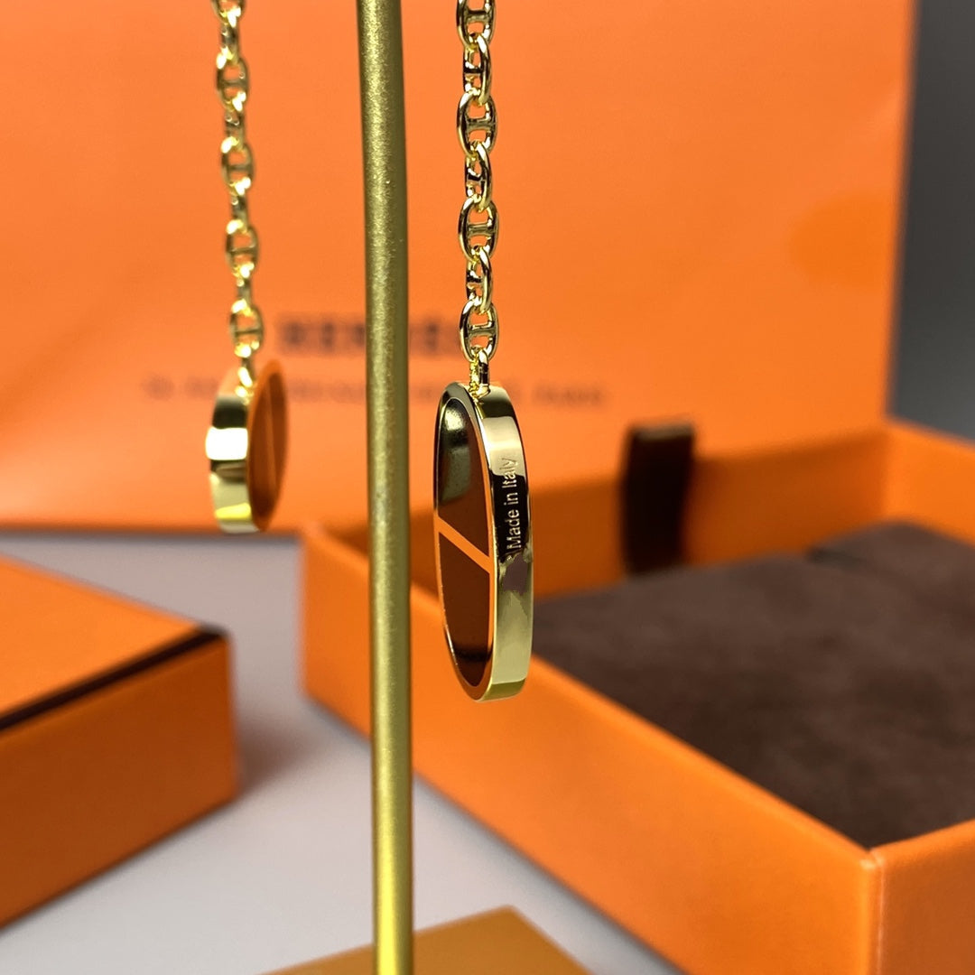 [CiCi]CHAINE VERSO BLACK CERAMIC EARRINGS