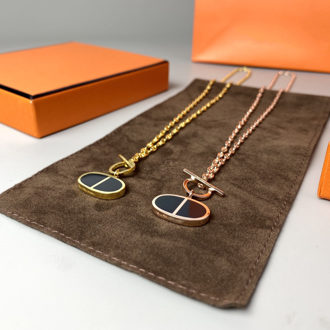 [CiCi]CHAINE VERSO BLACK CERAMIC NECKLACE
